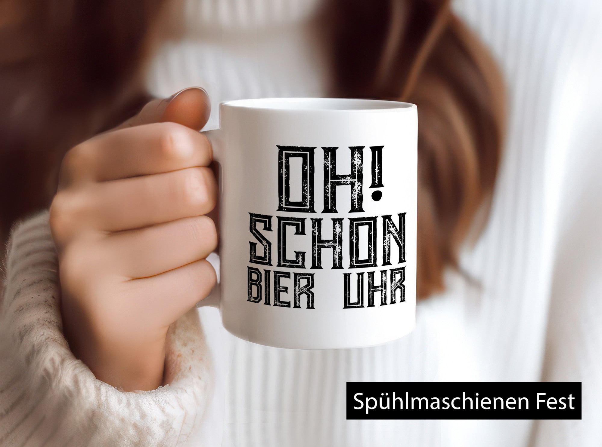 Oh schon Bier Uhr | Biertrinker Bierliebhaber Humor Geschenkidee Tasse