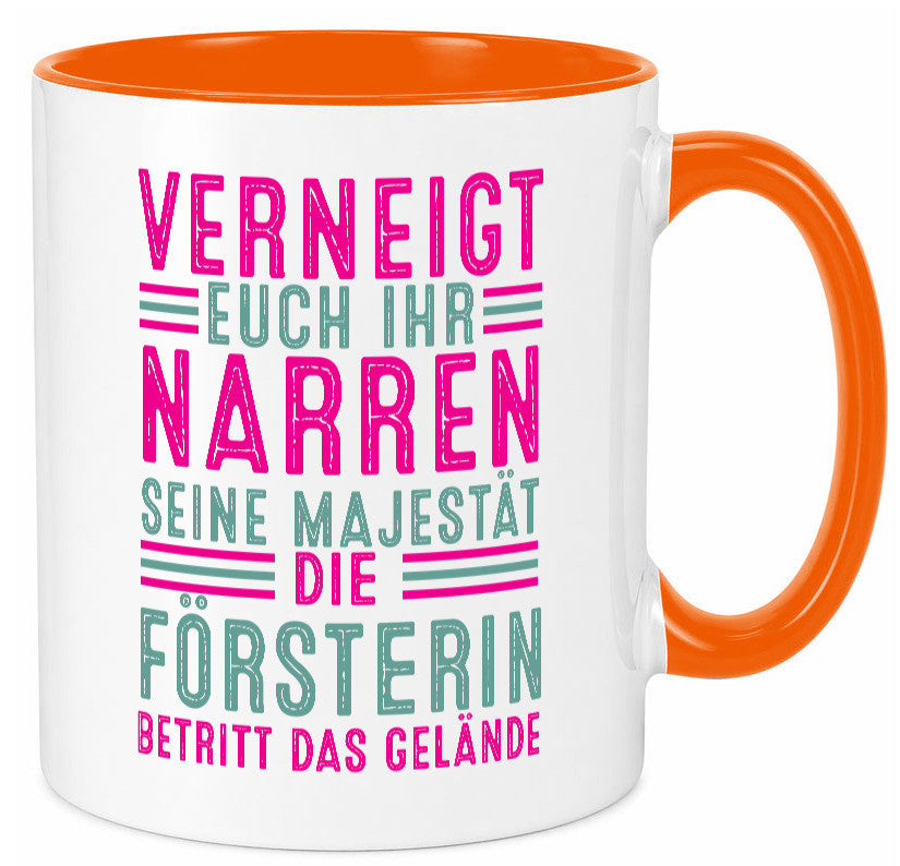 Verneigt euch: Försterin | Forst Arbeit v2 Geschenkidee Kollegen Büro Humor Tasse
