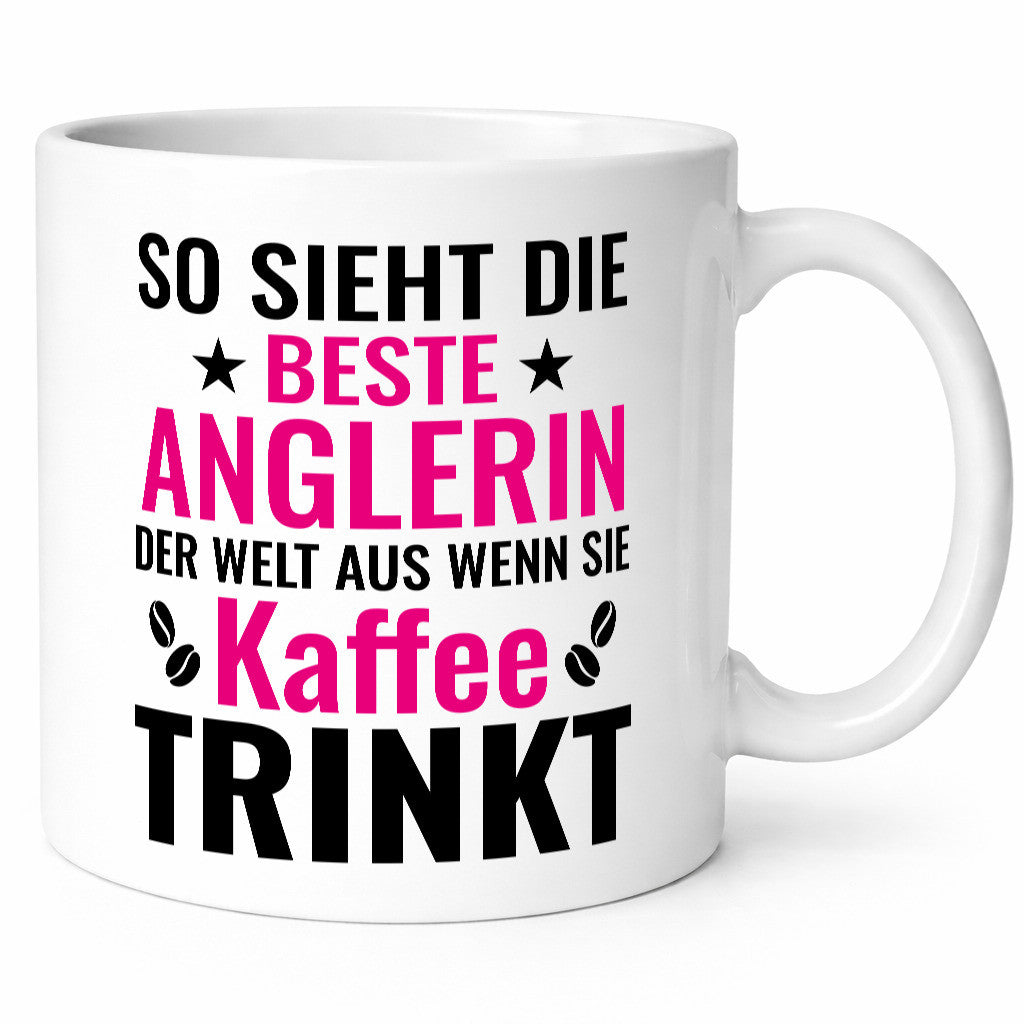 Kaffee trinkt: Anglerin | Angeln Fischerin Geschenkidee Humor Tasse