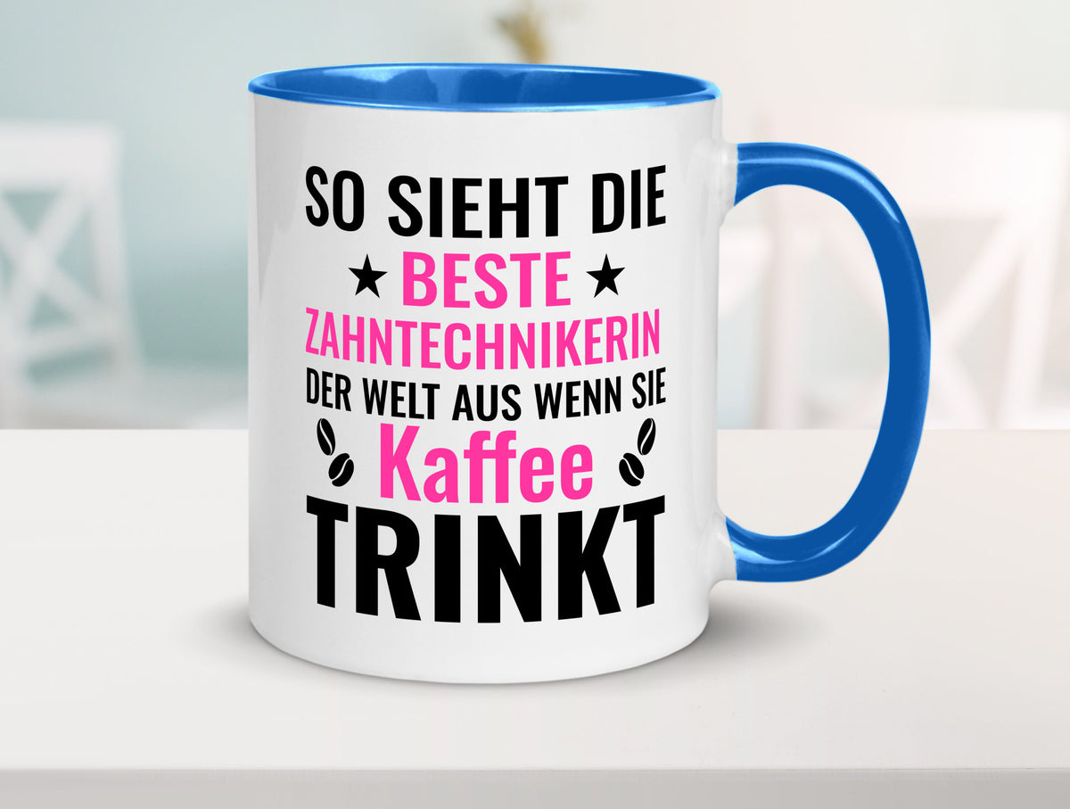Kaffee trinkt: Zahntechnikerin | Zahnmedizin lustiger Spruch Geschenk Humor Tasse