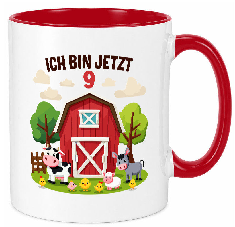 9. Geburtstag | 8 Jahre Bauernhof und Tiere Humor Geschenkidee Tasse