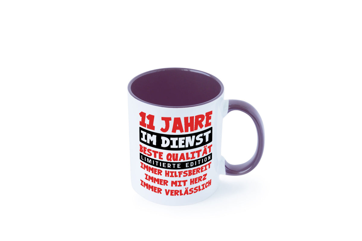 11 Jahre im Dienst | Jubiläum Arbeit v9 Geschenkidee Kollegen Büro Humor Tasse