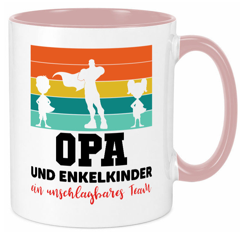 Opa und Enkelkinder ein unschlagbares Team Geschenkidee Familie Humor Tasse