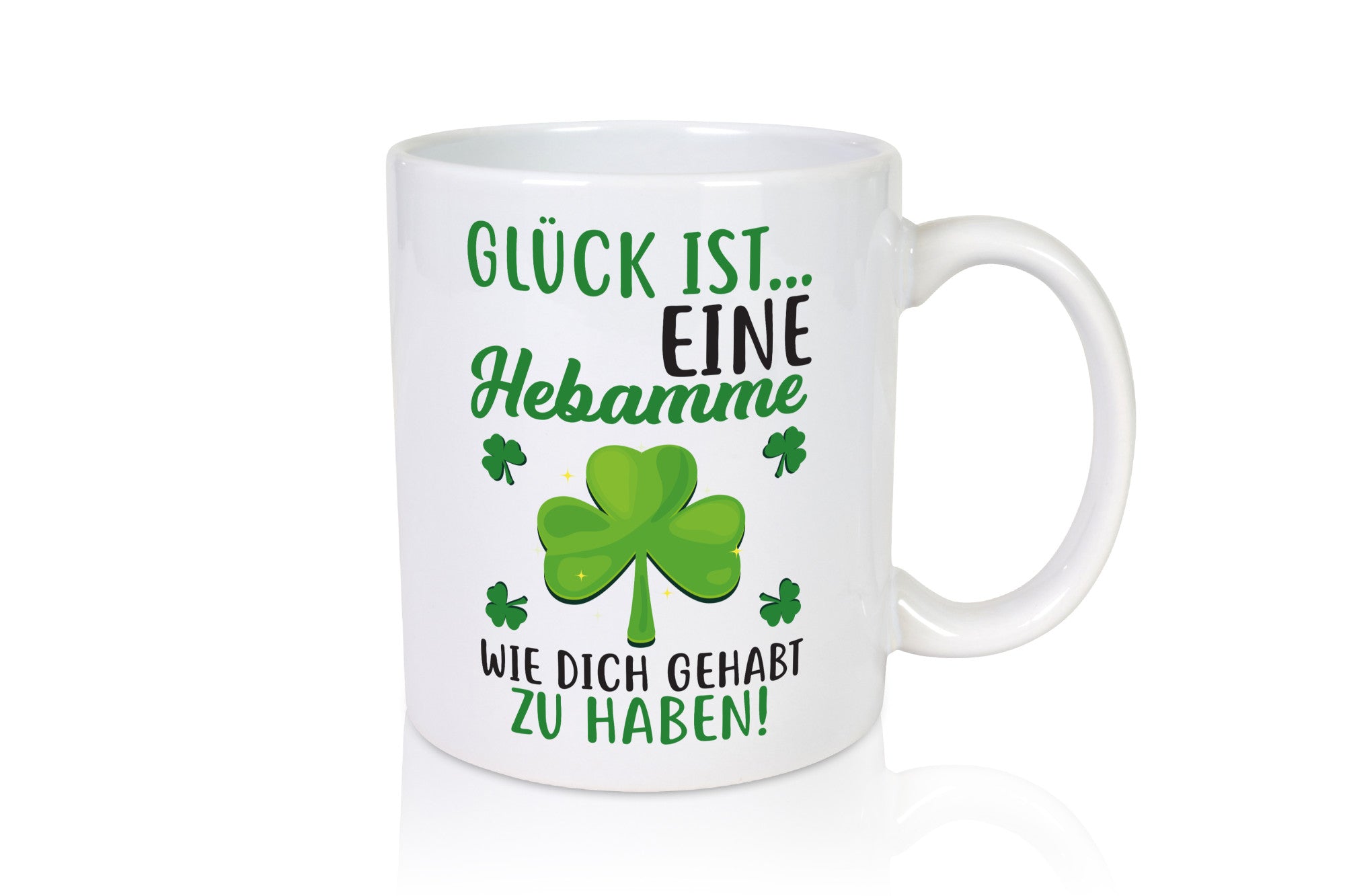 Hebamme Dankeschön | Dankes Tasse Kleeblätter Glück Humor Geschenkidee