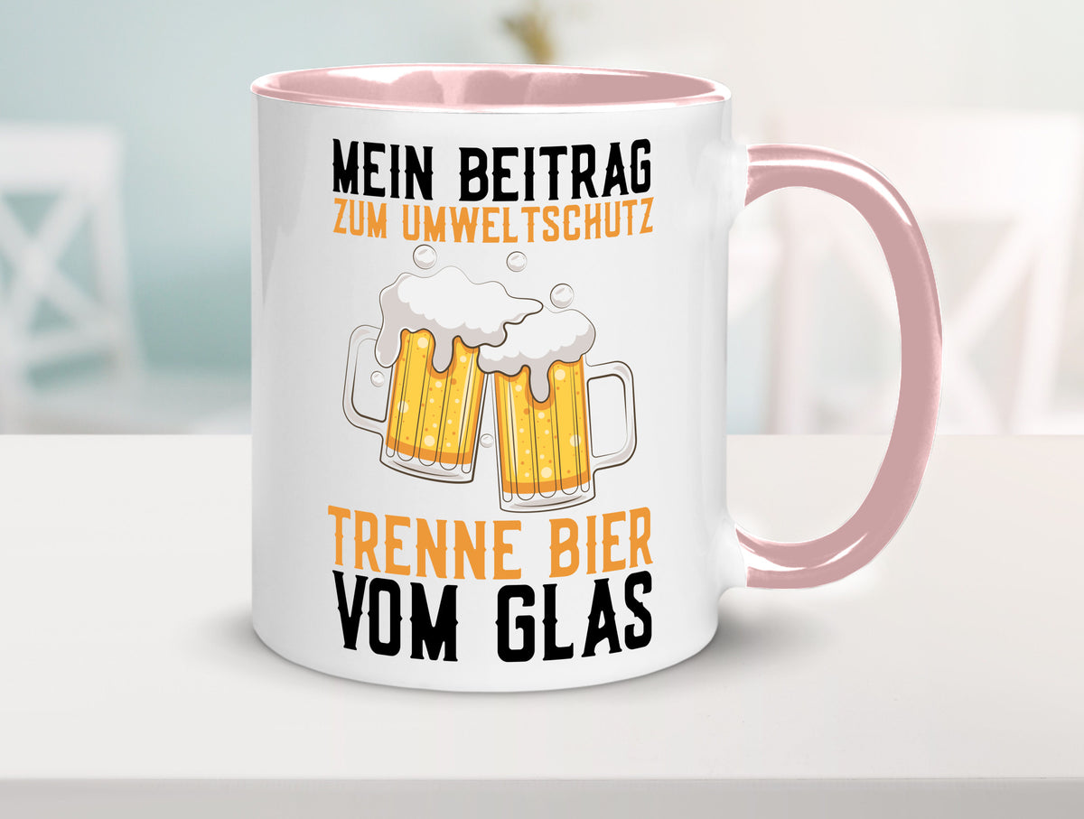 Beitrag zum Umweltschutz | Biertrinker Party Pils lustiger Spruch Geschenk Tasse