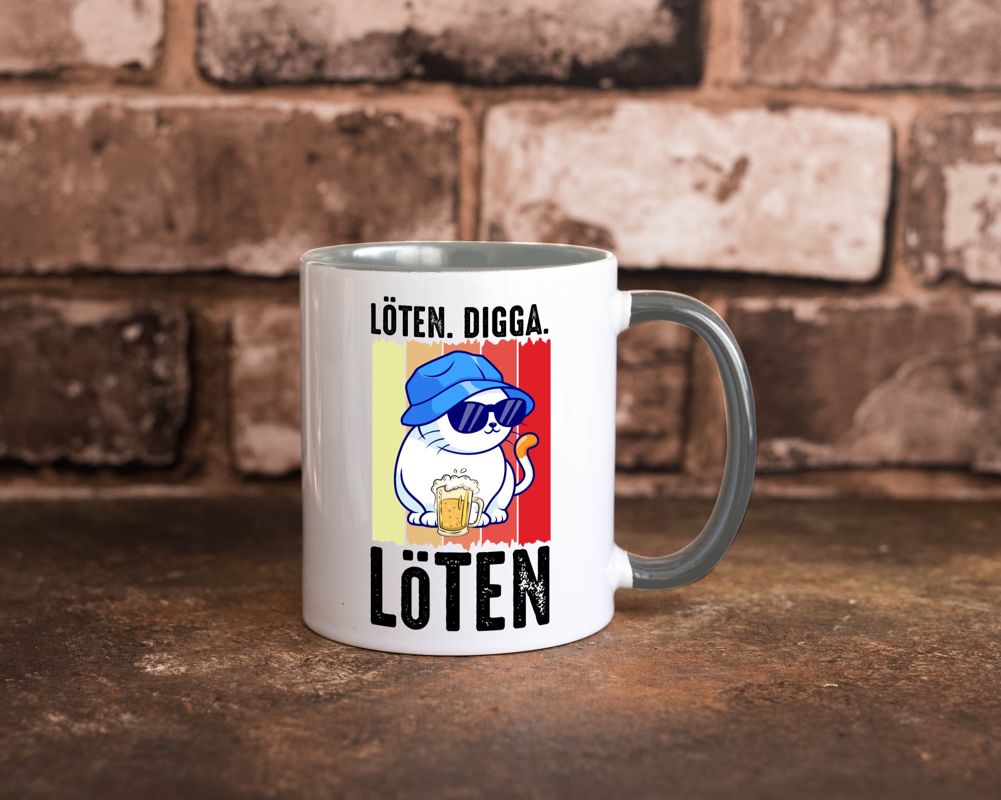 Löten Digga | Katze mit Bier Bierkatze Geschenk Tierliebhaber Humor lustiger