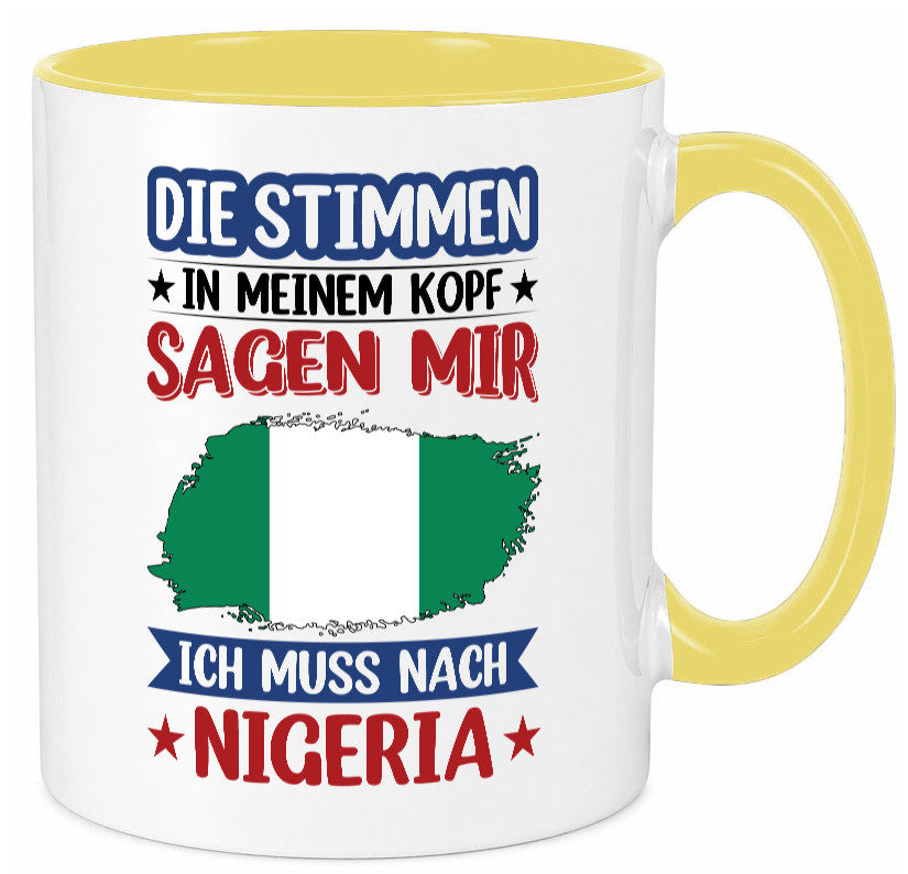 Nigeria | Urlaub Stimmen in meinem Kopf Traumland Geschenk Humor Geschenkidee Tasse
