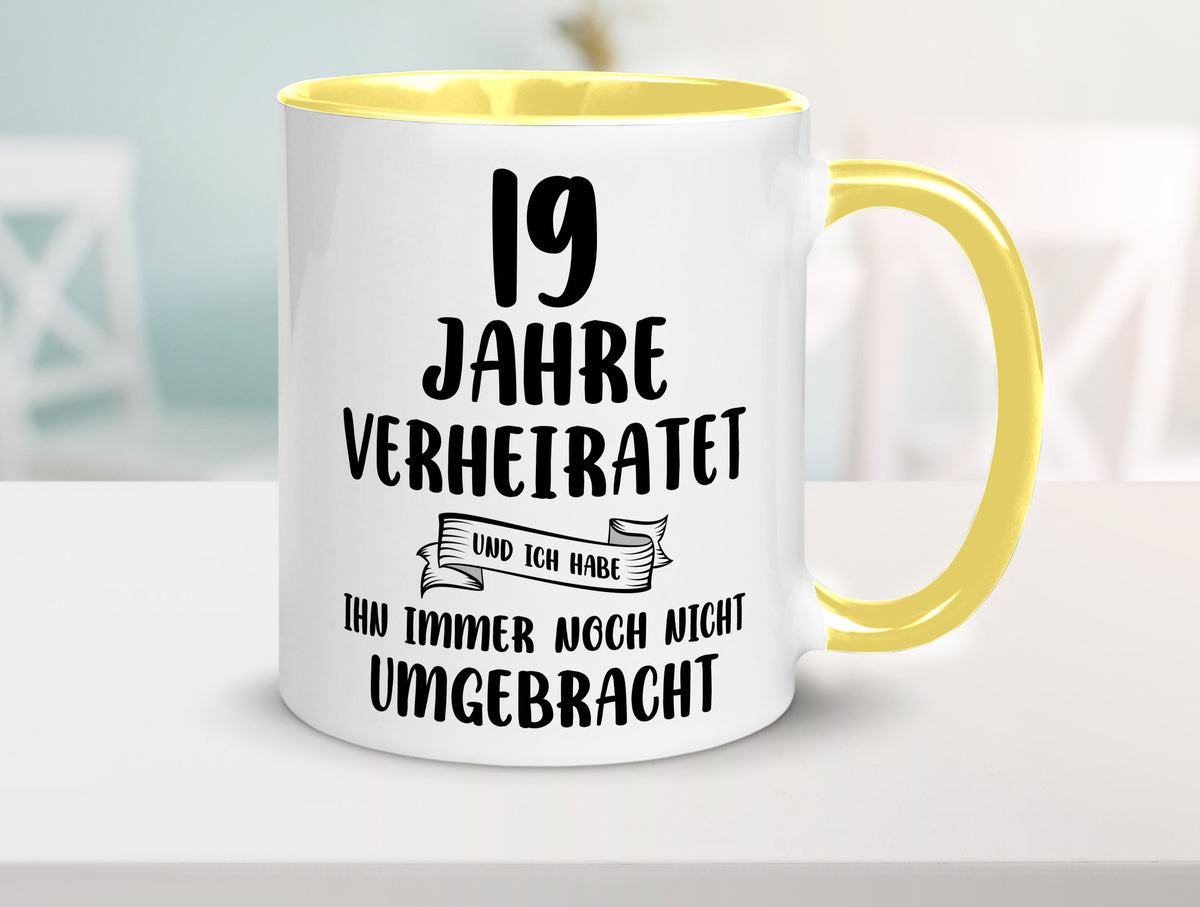 19 Jahre Verheiratet, immer noch am Leben! lustig Humor Geschenkidee Geschenk Tasse