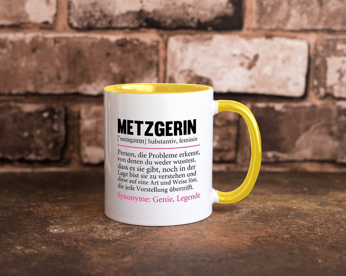 Metzgerin | lustig Fleischerin Humor v2 lustiger Spruch Geschenk Geschenkidee Tasse