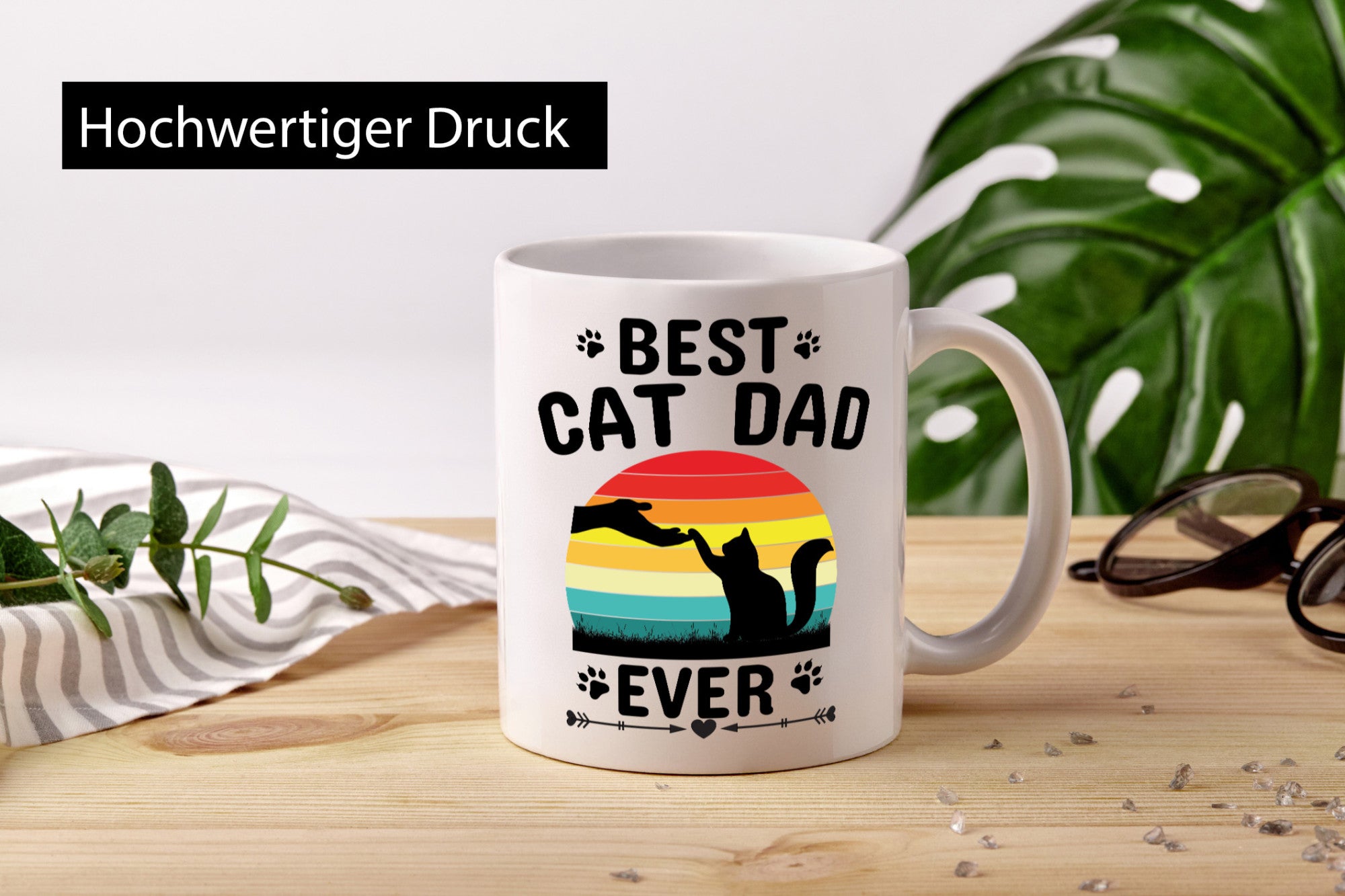 Best Cat Dad Ever lustiger Spruch Geschenk Humor Geschenkidee Tasse