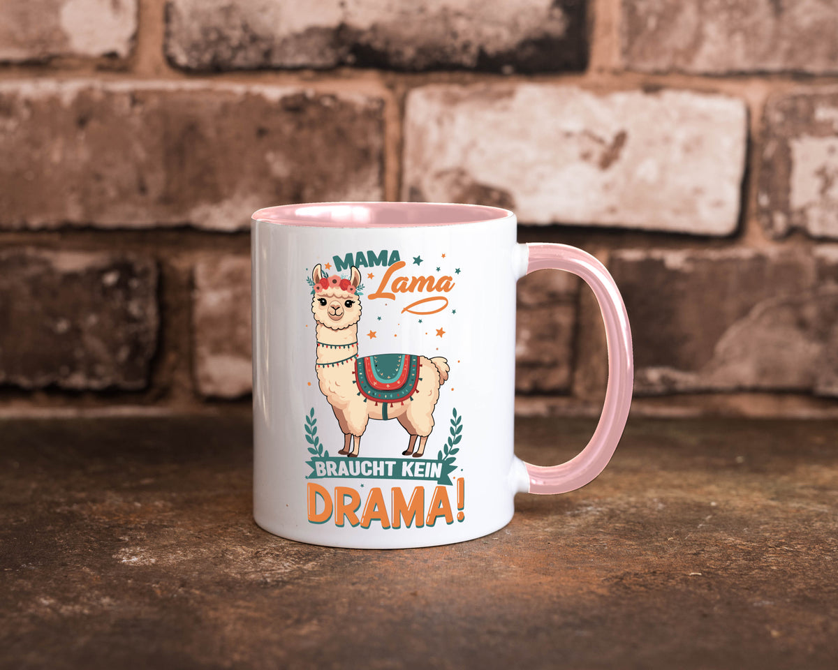Mama Lama braucht kein Drama | Muttertag Humor Familie Geschenkidee Tasse