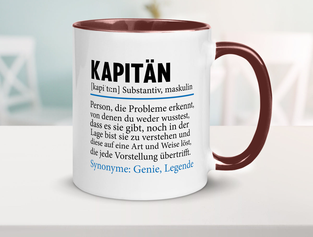 Kapitän | Spruch lustig Schiffskapitän Schiff Geschenk Humor Geschenkidee Tasse