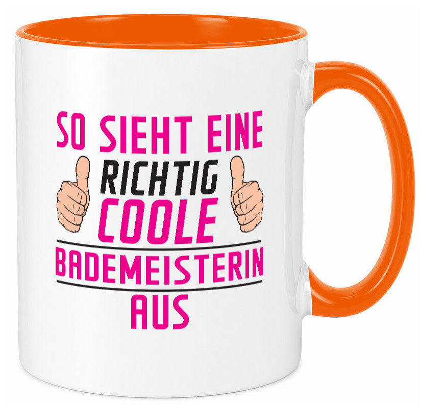 Richtig Coole Bademeisterin | Schwimmmeisterin Geschenk Humor Geschenkidee Tasse