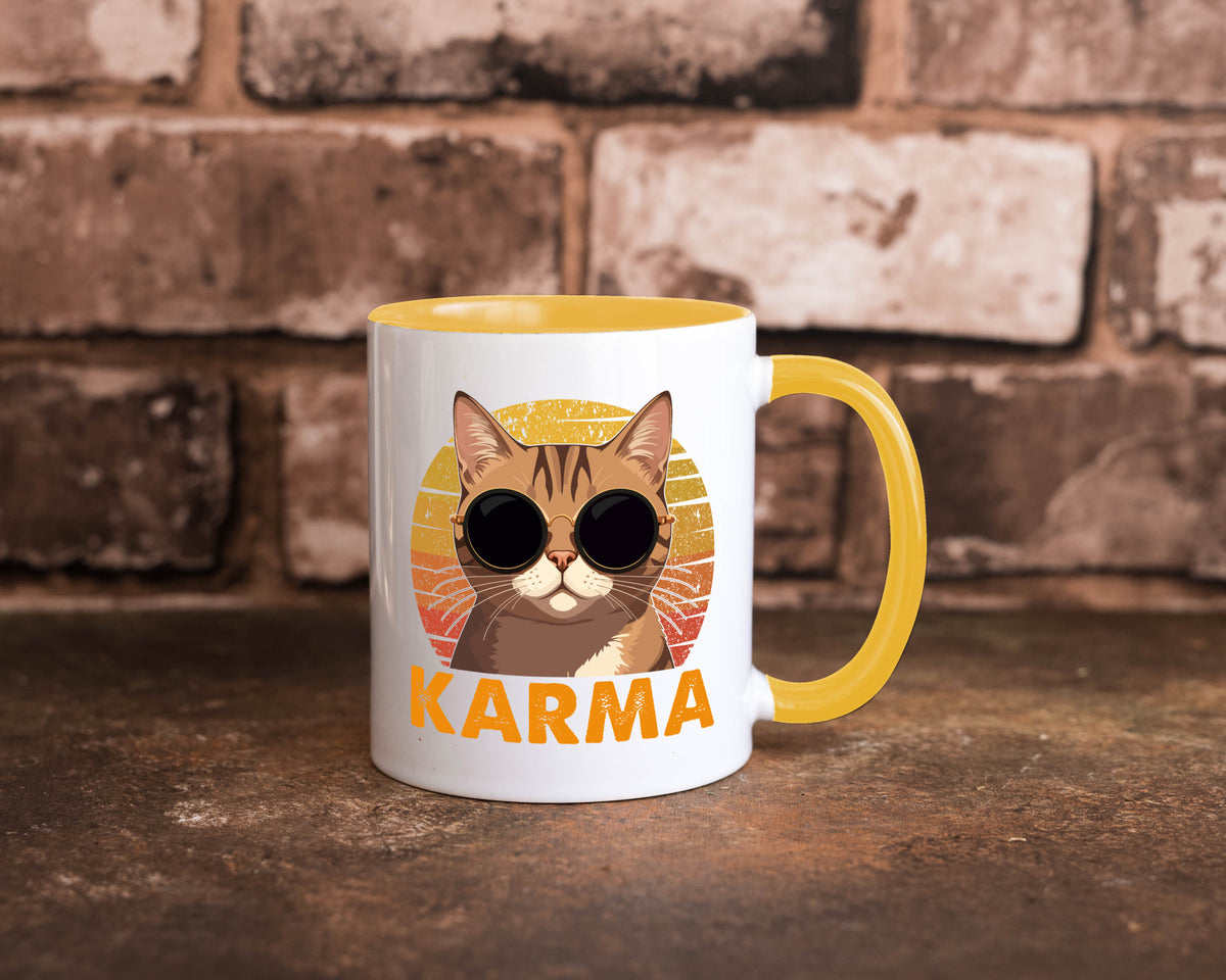 Vintage Katze | Karna Coole lustiger Spruch Geschenk Tierliebhaber Humor Tasse