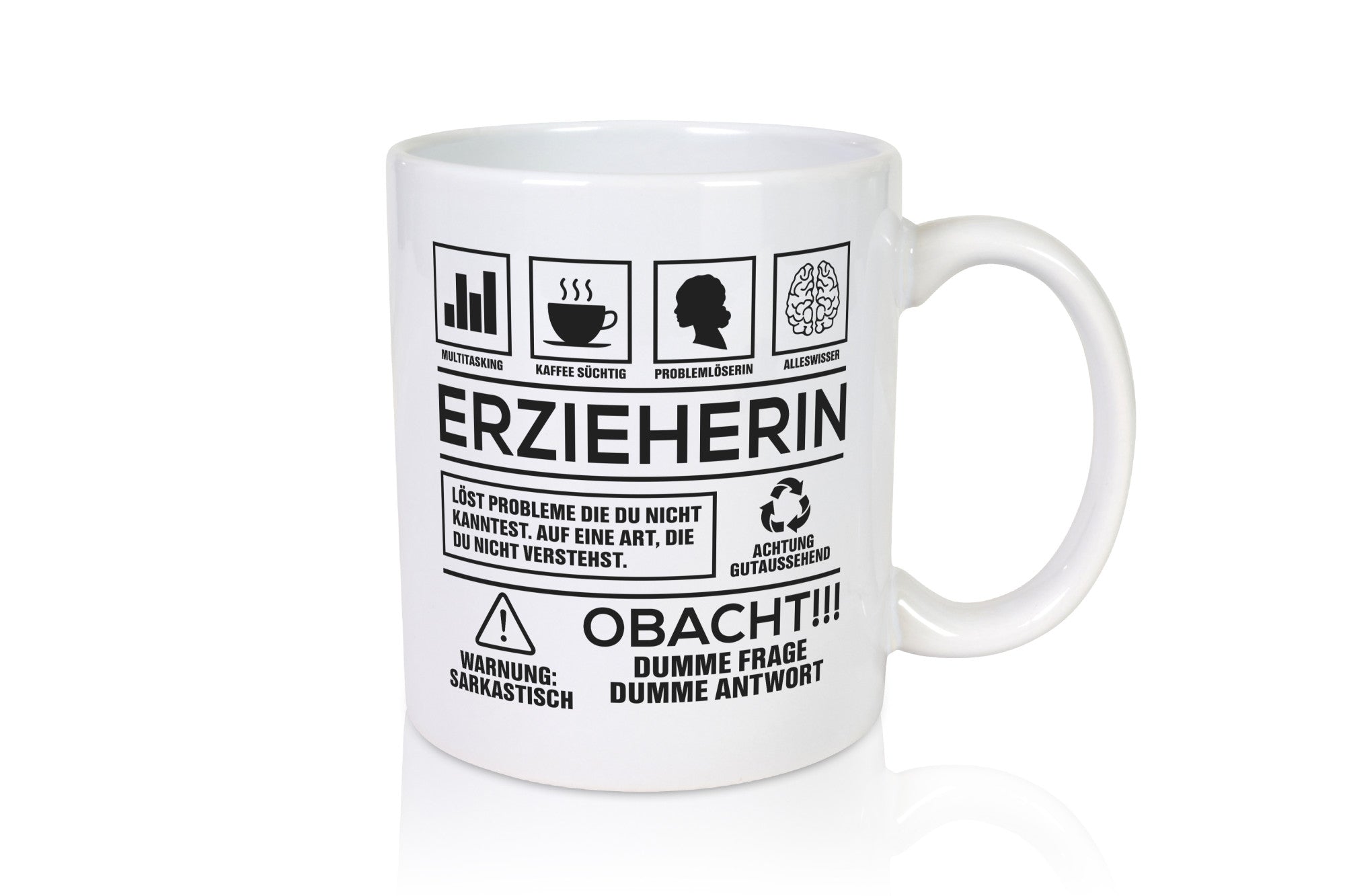 Achtung Probleme Erzieherin | Pädagogin Schule Geschenkidee Humor Tasse