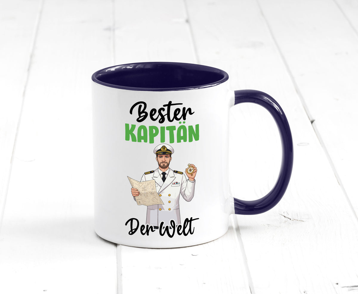 Bester Kapitän | Schiffskapitän Schiff v2 Geschenk Humor Geschenkidee lustiger Tasse