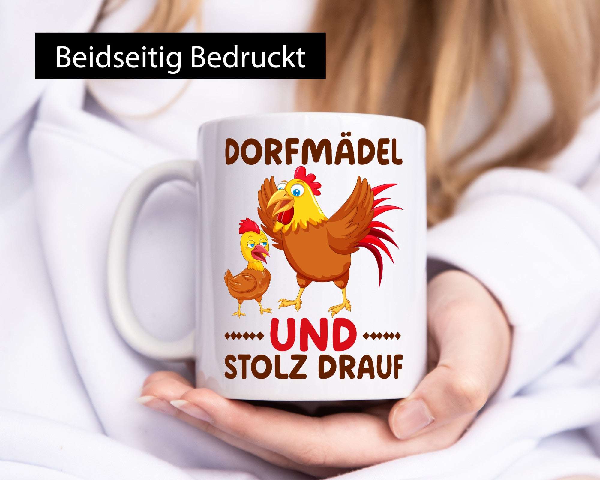 Dorfmädel und stolz drauf | Hühner Dorf Bauern Humor Geschenkidee Tasse