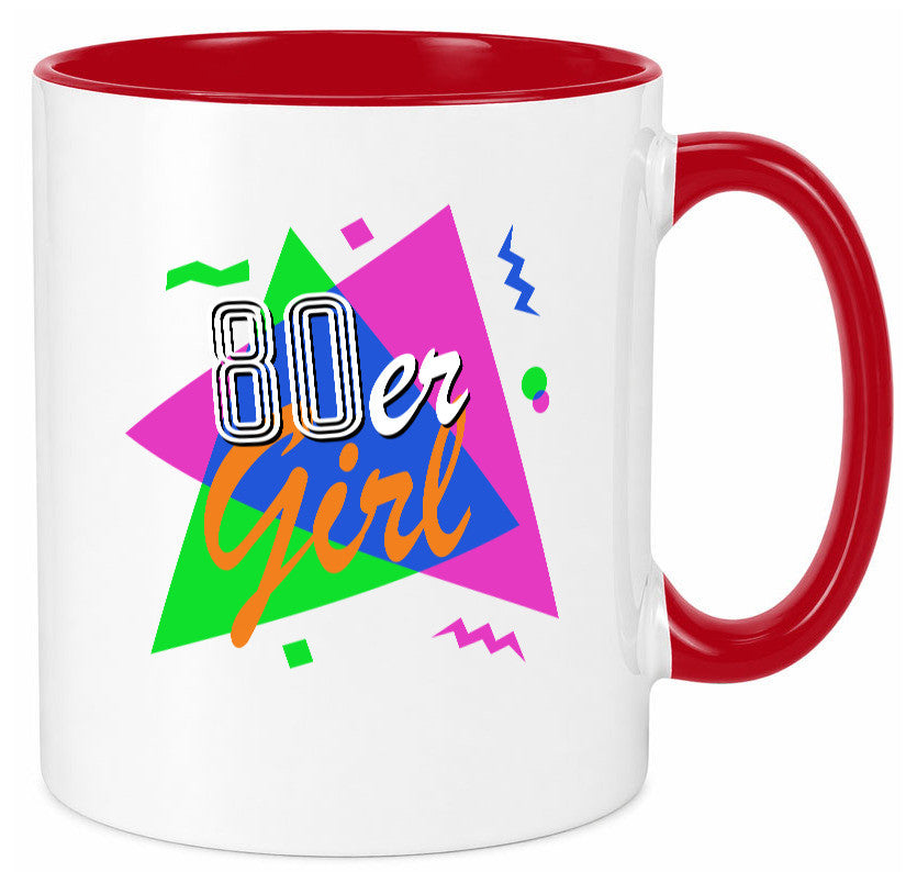 80er Girl - Jahre bunt + verrückt retro Humor Geschenkidee Tasse