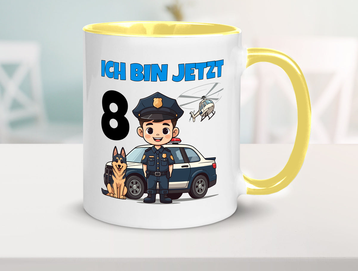 8. Geburtstag | 8 Jahre Polizei Kind Polizeiauto lustig Geschenkidee Geschenk Tasse
