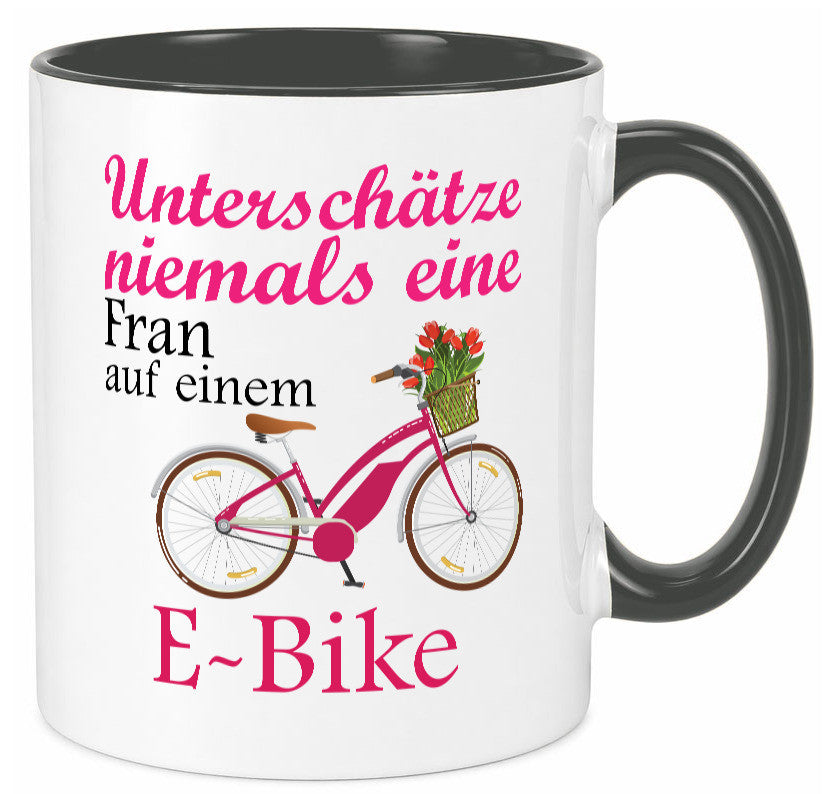 Unterschätze niemals eine Frau | E-Bike Sport Rad fahren lustig Humor