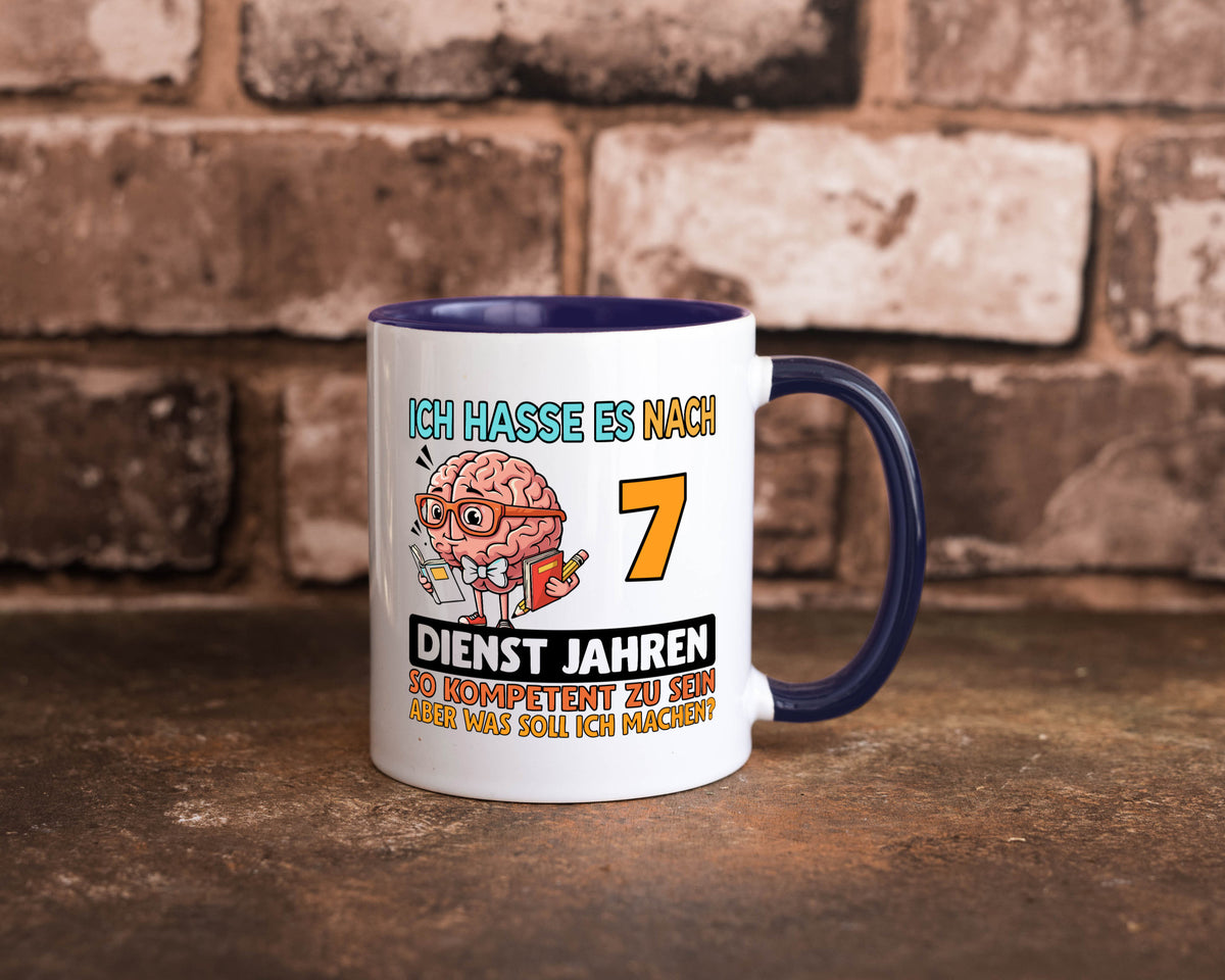 7 Dienstjahre | Arbeit Kompetent lustig Kollegen Büro Geschenk Tasse