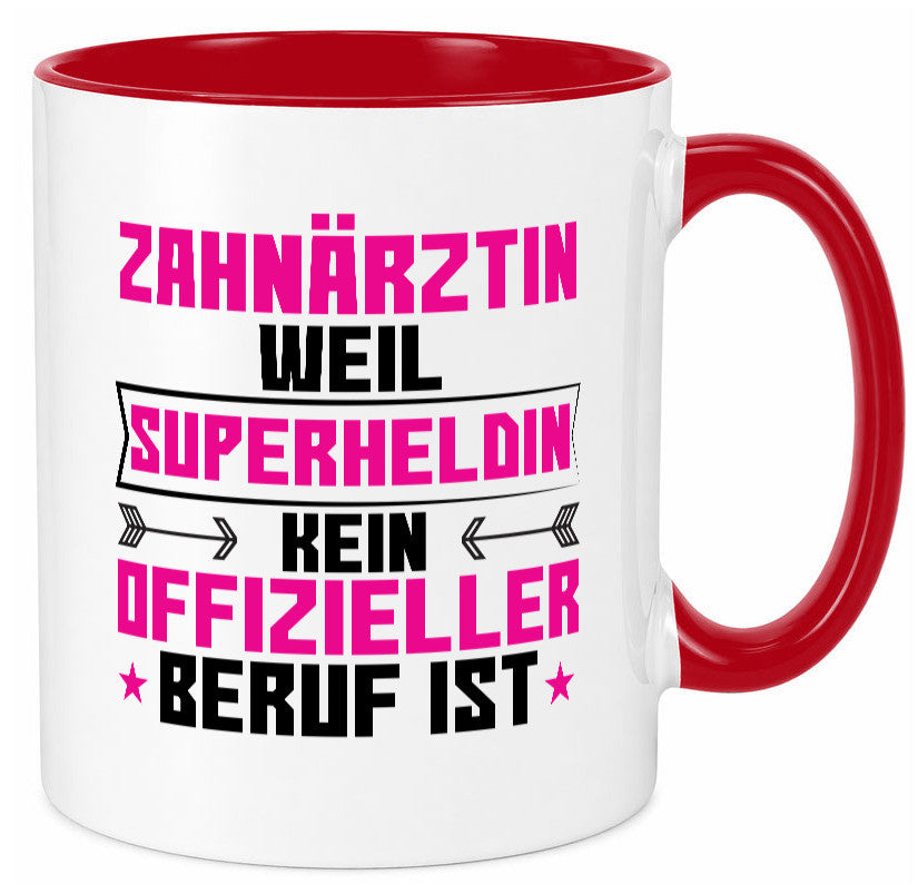 Superheldin Zahnärztin | Zahnmedizin Beruf Geschenkidee Arbeit Kollegen Büro Tasse