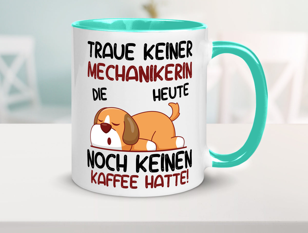 Traue keiner Mechanikerin | KFZ Humor Geschenkidee Tasse