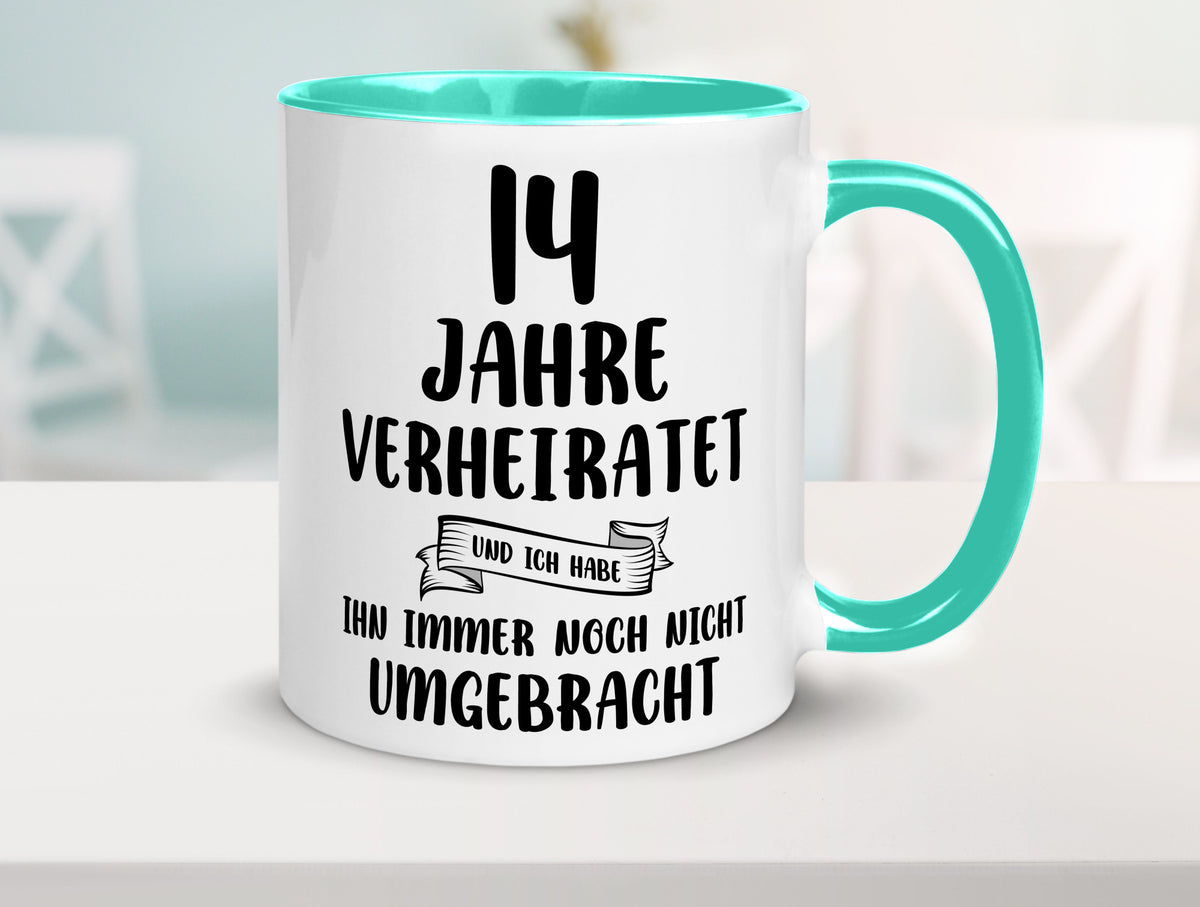 14 Jahre Verheiratet, immer noch am Leben! lustig Humor Geschenkidee Geschenk Tasse