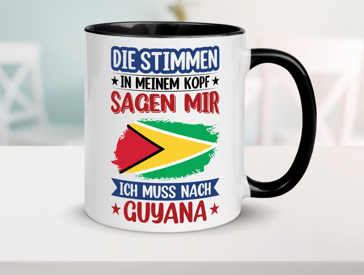 Guyana | Urlaub Stimmen in meinem Kopf Traumland lustig Humor Geschenkidee Tasse