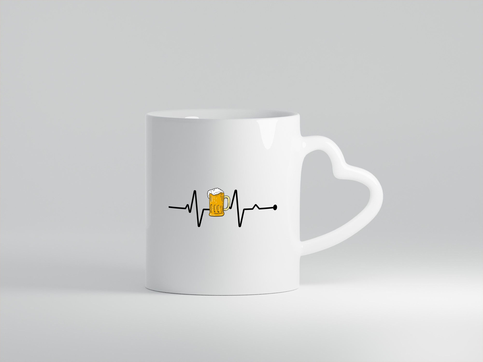 Bier Herzschlag | Motiv Biertrinker Bierkrug Pils Humor Geschenkidee Tasse
