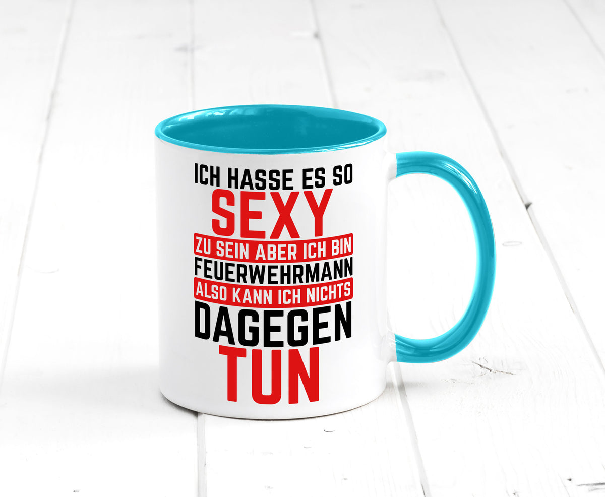 Sexy Feuerwehrmann | Helden Flammen Brandeinsatz lustig Humor Geschenkidee Tasse
