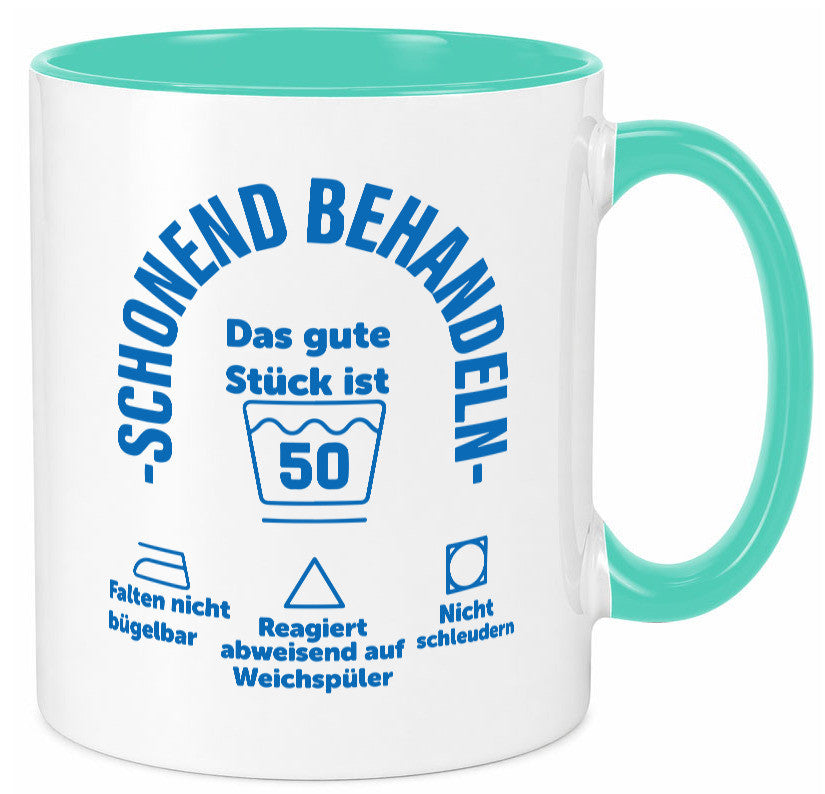 Schonend behandeln | 50 Geburtstag Humor Geschenkidee Tasse