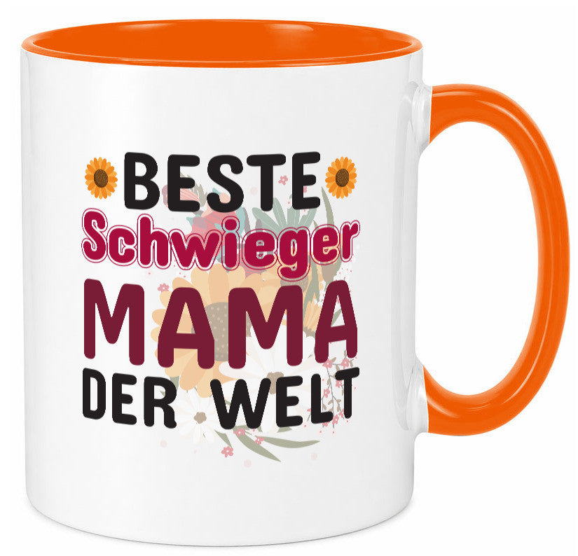 Beste Schwiegermama | Schwiegermutter Tasse Blumen Humor Familie Geschenkidee