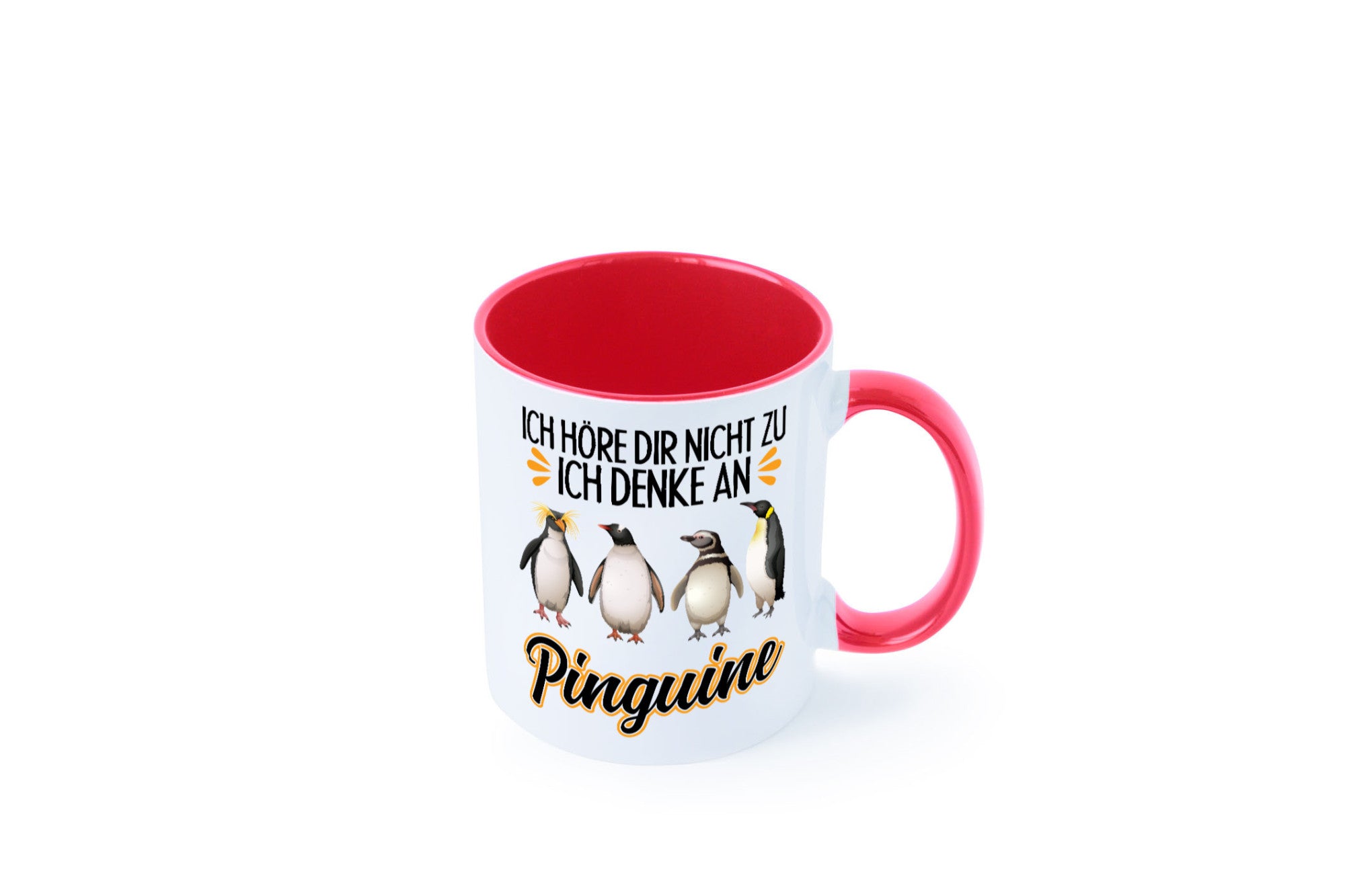 Ich denke an Pinguine Geschenkidee Humor Tasse