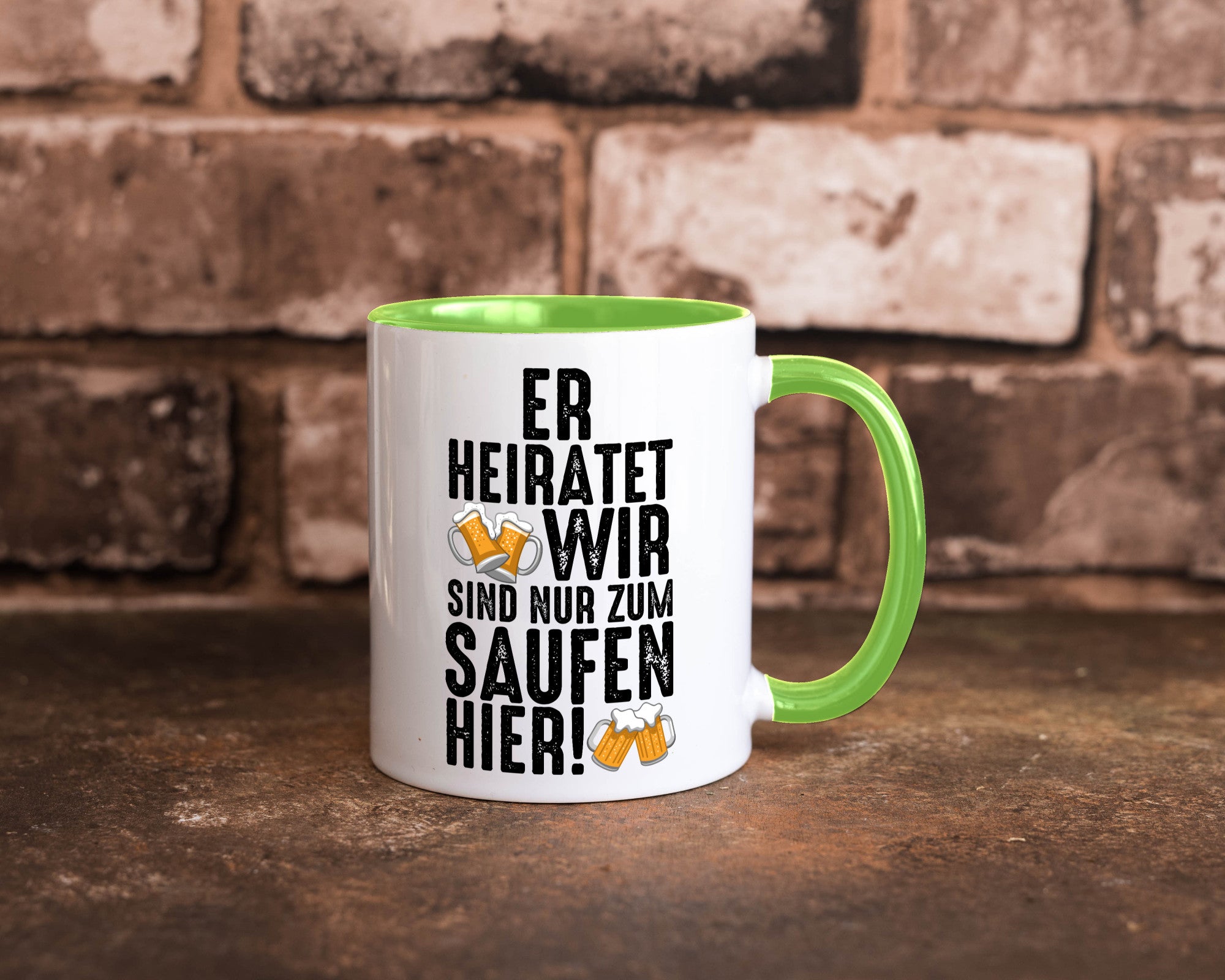 JGA | Er heiratet Junggesellenabschied Polterabend v2 lustiger Spruch Geschenk