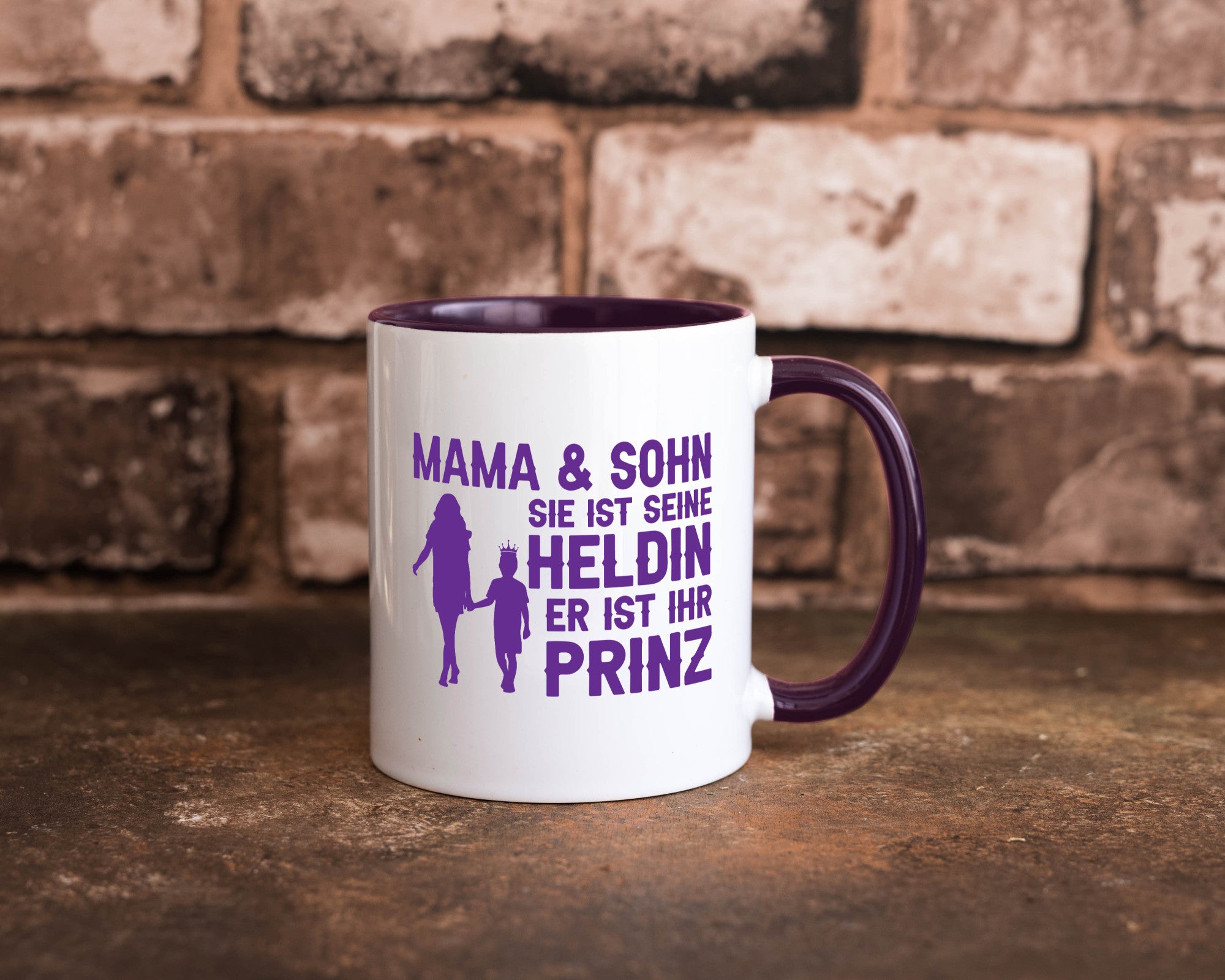 Mama & Sohn | Helding Prinz Mutterliebe Geschenkidee Familie Humor Tasse