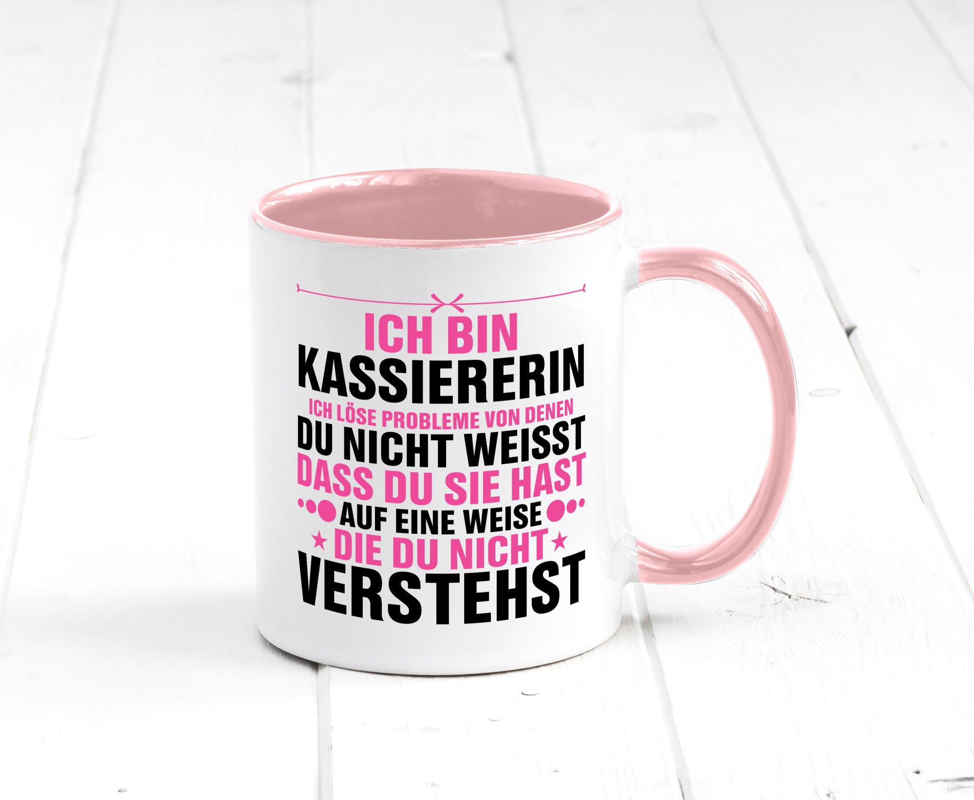 Löse Probleme: Kassiererin v2 lustiger Spruch Geschenk Humor Geschenkidee Tasse
