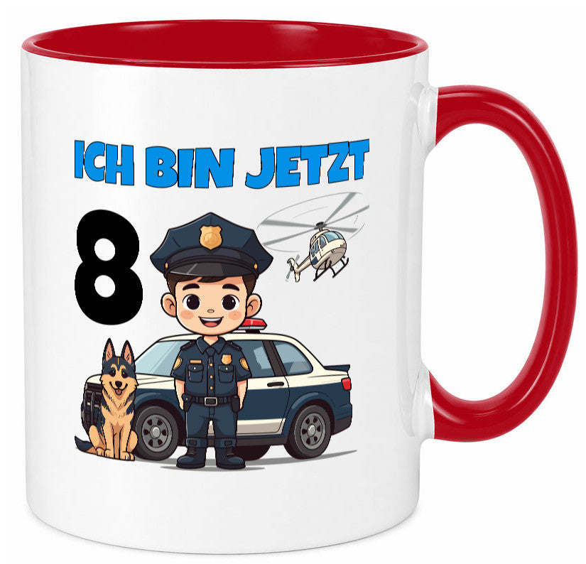 8. Geburtstag | 8 Jahre Polizei Kind Polizeiauto lustig Geschenkidee Geschenk Tasse