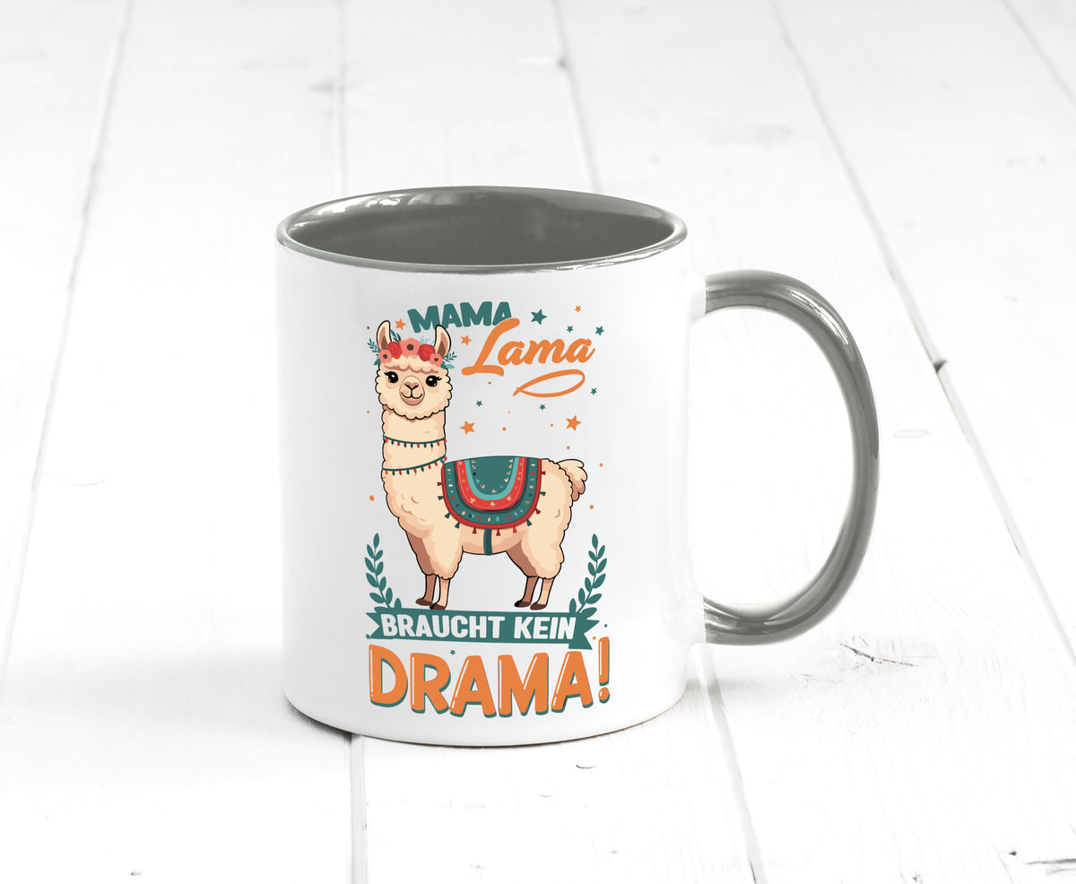 Mama Lama braucht kein Drama | Muttertag Humor Familie Geschenkidee Tasse
