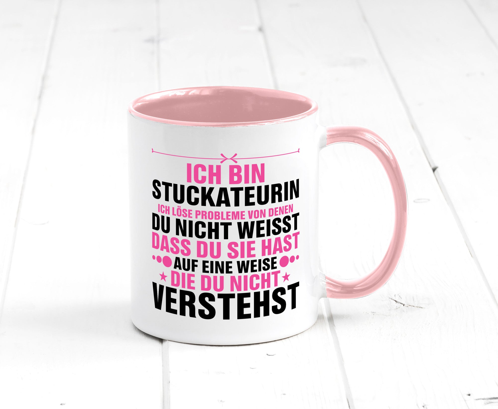 Löse Probleme: Stuckateurin | Innenausbau Humor Geschenkidee Tasse