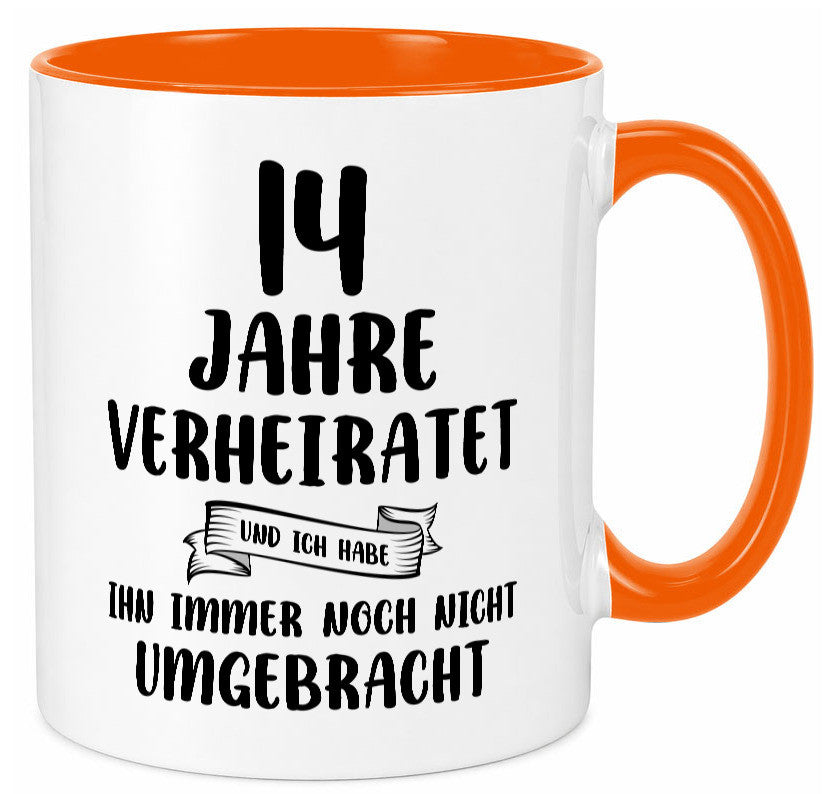 14 Jahre Verheiratet, immer noch am Leben! lustig Humor Geschenkidee Geschenk Tasse