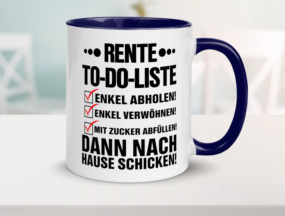 Rente To-Do-Liste | Rentner Tasse Enkel verwöhnen Geschenk Ruhestand Jubiläum