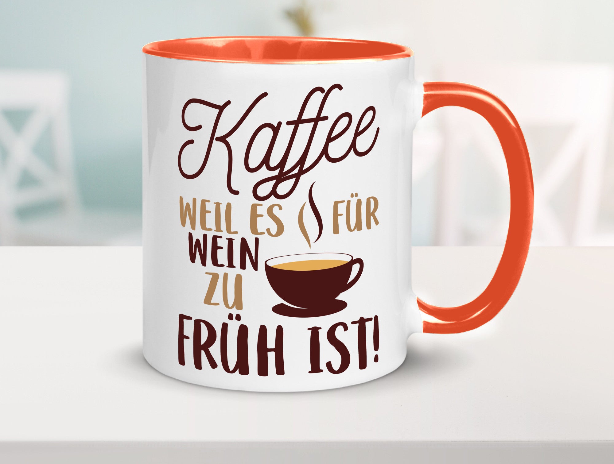 Weil es für Wein zu früh ist | Kaffeetrinker Herzschlag Humor Geschenkidee Tasse