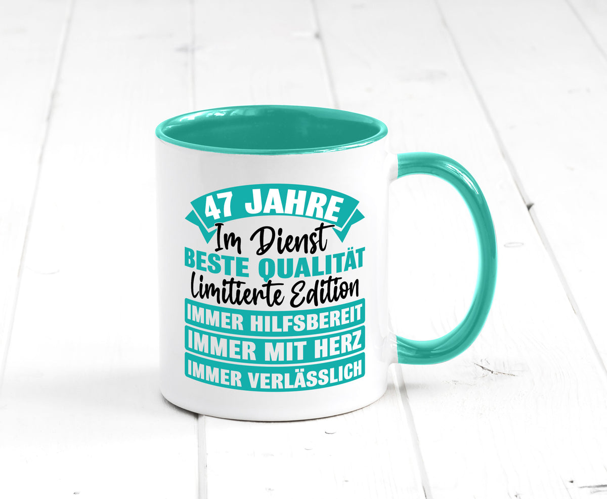 47 Jahre im Dienst | Jubiläum Arbeit Geschenk Kollegen Büro lustiger Spruch Tasse