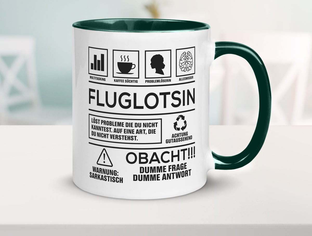 Achtung Probleme Fluglotsin | Flughafen Flugverkehr Geschenk Humor Geschenkidee Tasse
