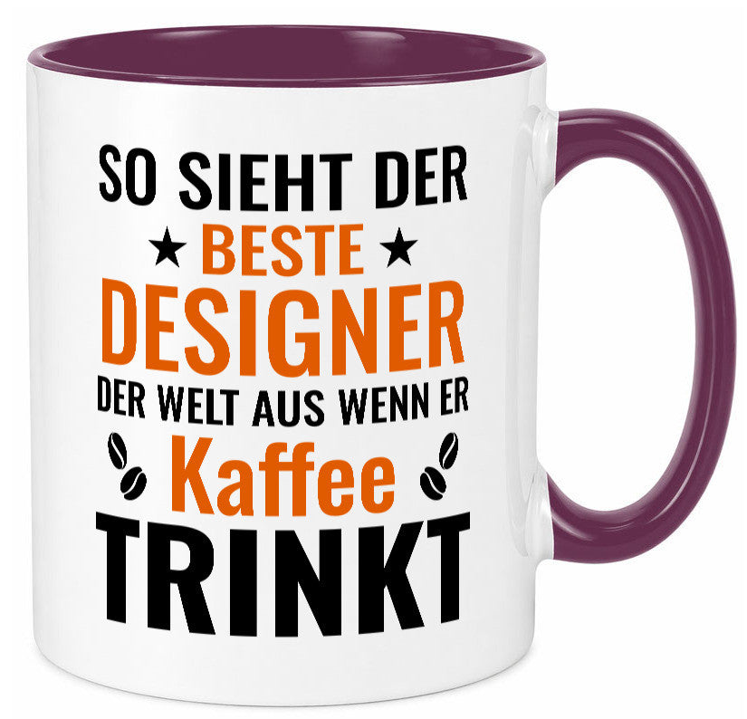 Kaffee trinkt: Designer Beruf | Mode Geschenkidee Arbeit Kollegen Büro Humor