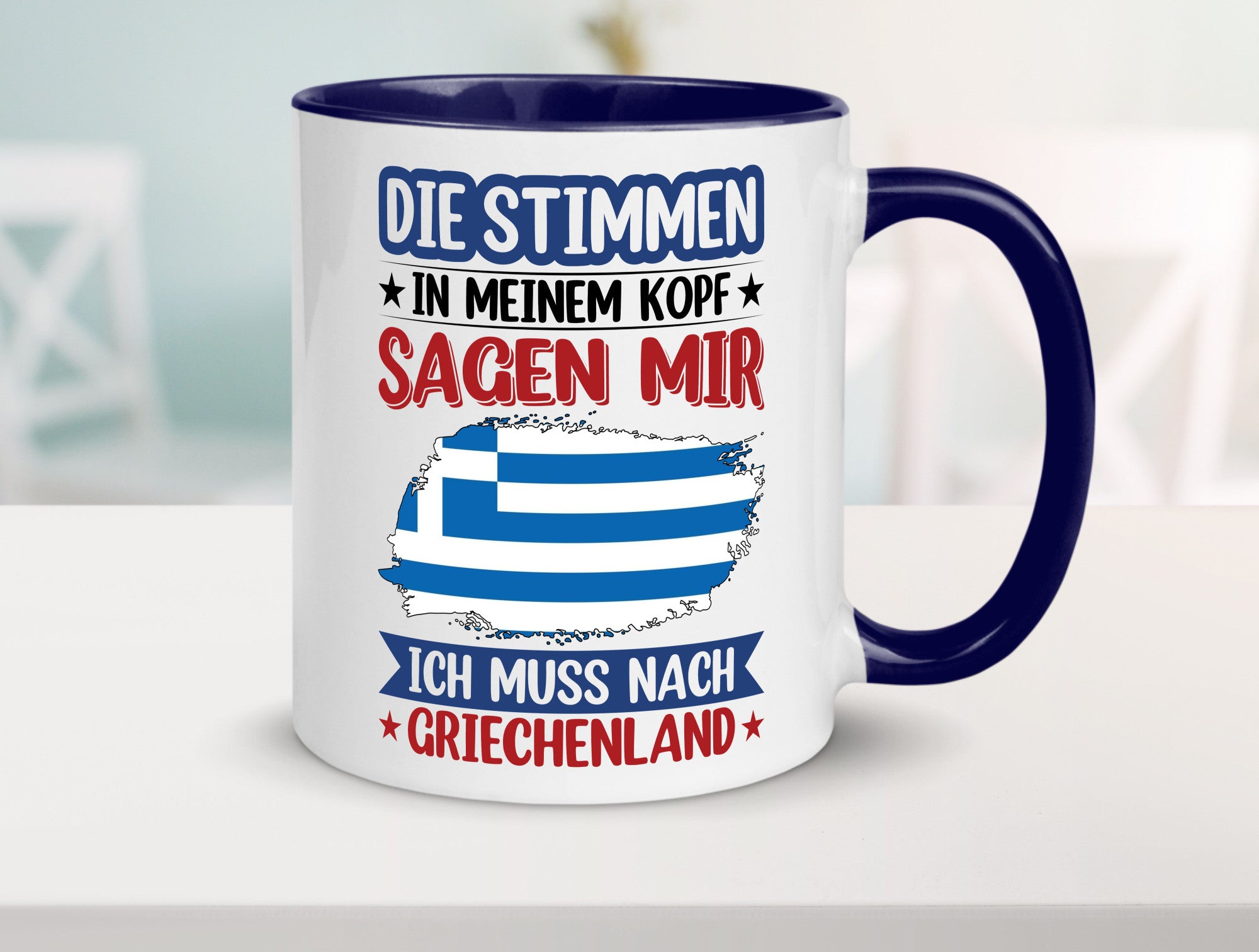 Griechenland | Urlaub Stimmen in meinem Kopf Traumland Humor Geschenkidee Tasse