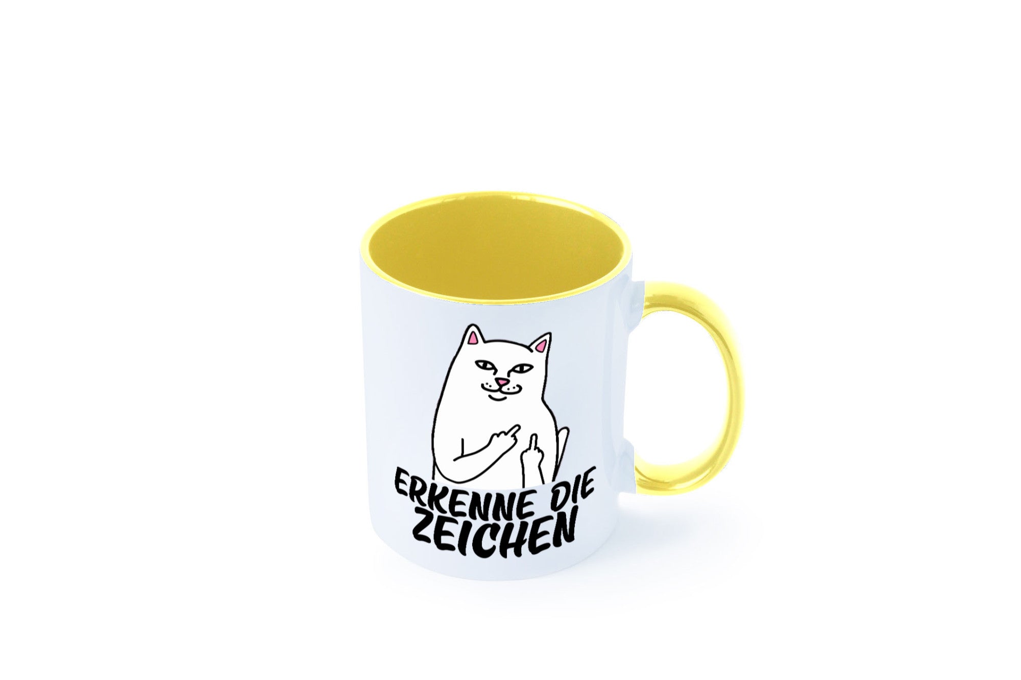 Erkenne die Zeichen | Katze Schatten Mittelfinger Geschenk Tierliebhaber Humor