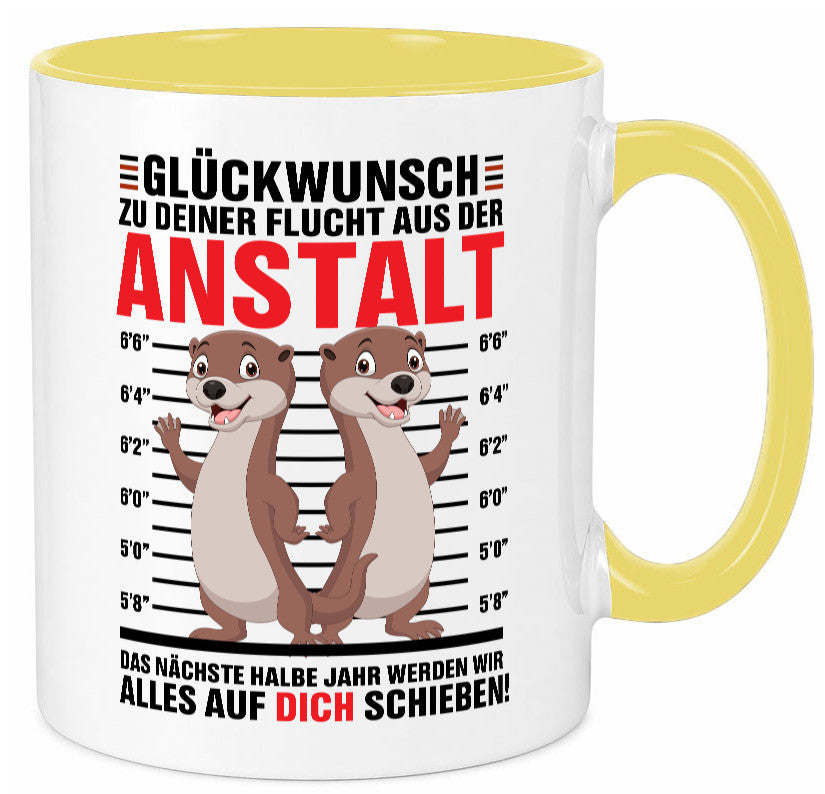 Glückwunch zur Flucht | Jobwechsel Arbeitskollegen Geschenk Arbeit Kollegen Tasse