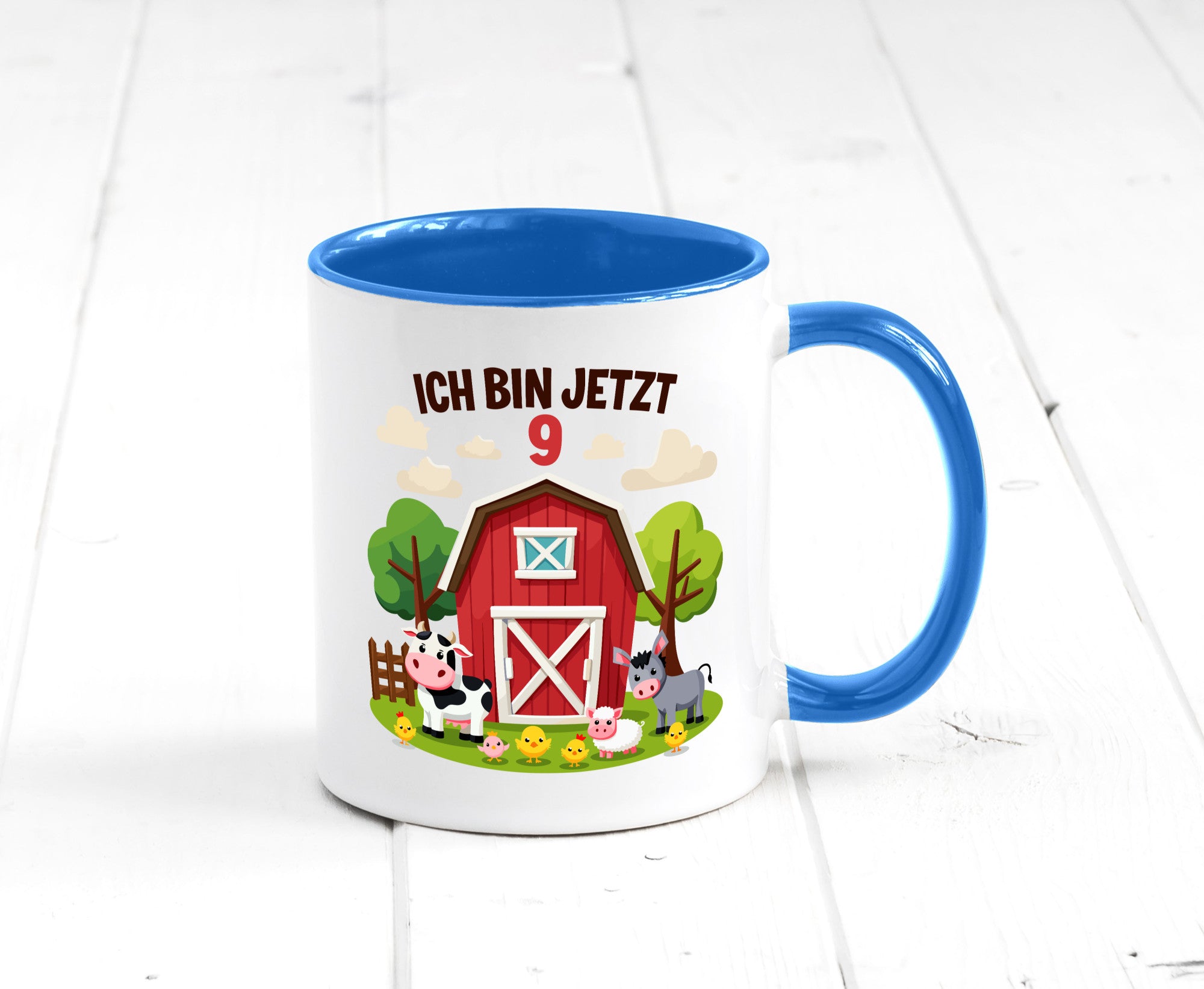 9. Geburtstag | 8 Jahre Bauernhof und Tiere Humor Geschenkidee Tasse